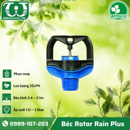 BÉC TƯỚI PHUN MƯA ROTOR RAIN PLUS MÀU XANH - 35LPH