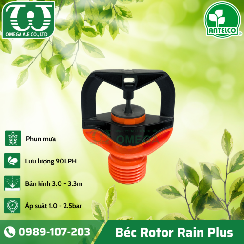 BÉC TƯỚI PHUN MƯA ROTOR RAIN PLUS MÀU CAM - 90LPH