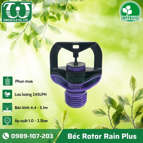 BÉC TƯỚI PHUN MƯA ROTOR RAIN PLUS MÀU TÍM - 245LPH